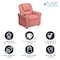 Flash Furniture Kids Recliner, 21-1/2" to 36-1/2" x 27", Upholstery Color: Pink DG-ULT-KID-PINK-GG - alternate 5